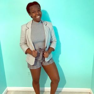 Gray turtleneck tank top